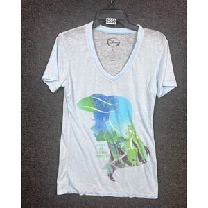 Disney Ariel Little Mermaid "Part Of Your World" Tee Shirt Juniors Sz L Sky Blue